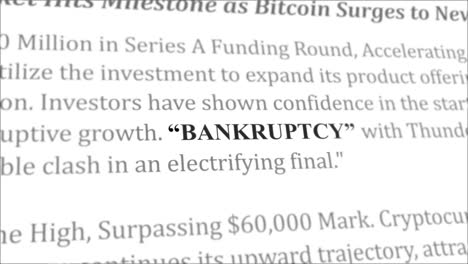 bankruptcy news headline in different articles