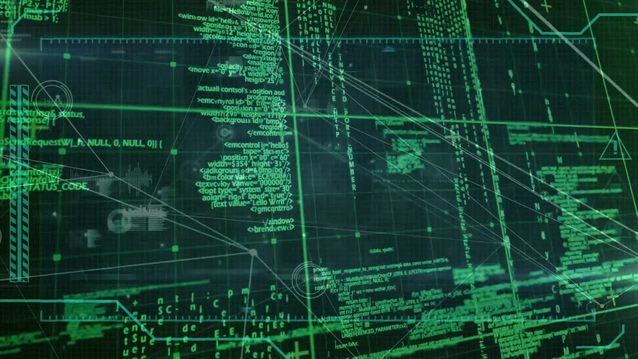 animación del procesamiento de datos con redes de conexiones