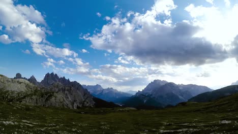 timelapse national nature park tre cime in the dolomites alps. beautiful nature of italy.