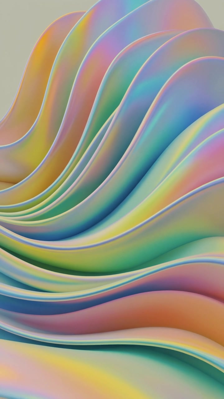 Abstract Iridescent Pastel Waves Flowing Smoothly