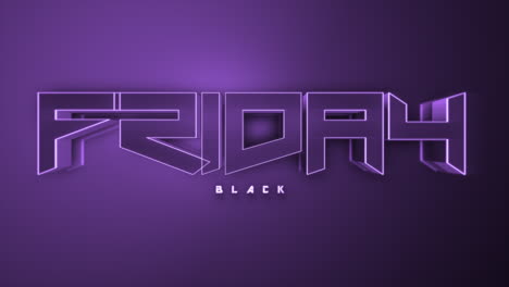 dark monochrome black friday text on deep purple gradient