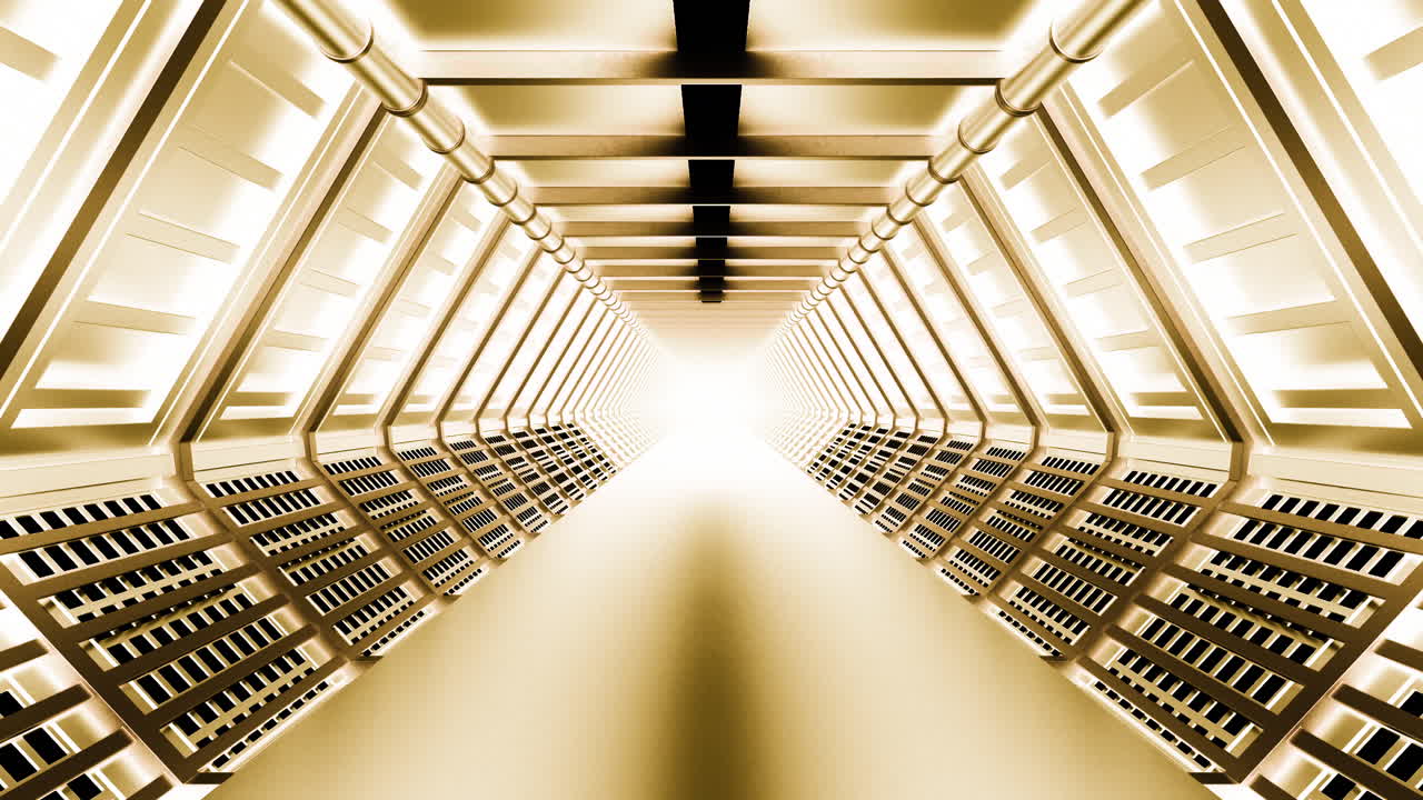 el túnel futurista dorado