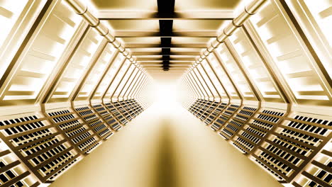 el túnel futurista dorado