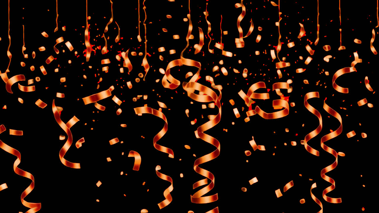 Party confetti animated overlay, transparent 4K video, alpha channel, ProRes 4444