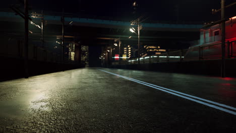 night scene of japan city with neon lights