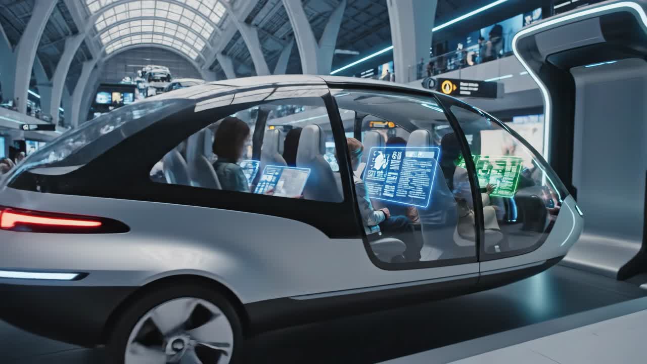 Futuristic Autonomous Vehicle with Touchscreen Interface