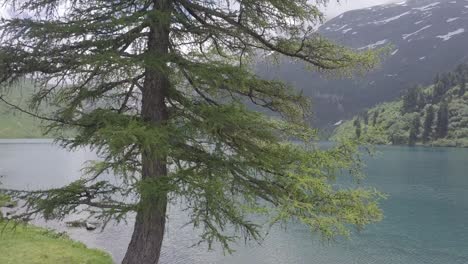 lake in the swiss mountains