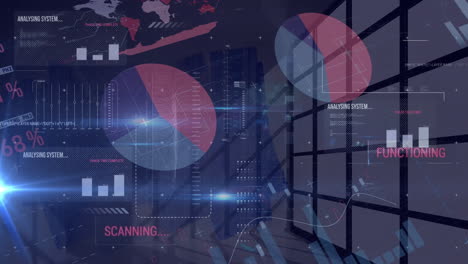 animation of data processing over statistics and office