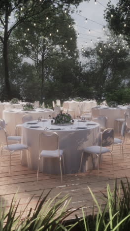 outdoor wedding reception in a garden