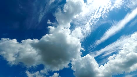 clouds are moving in the blue sky. time lapse