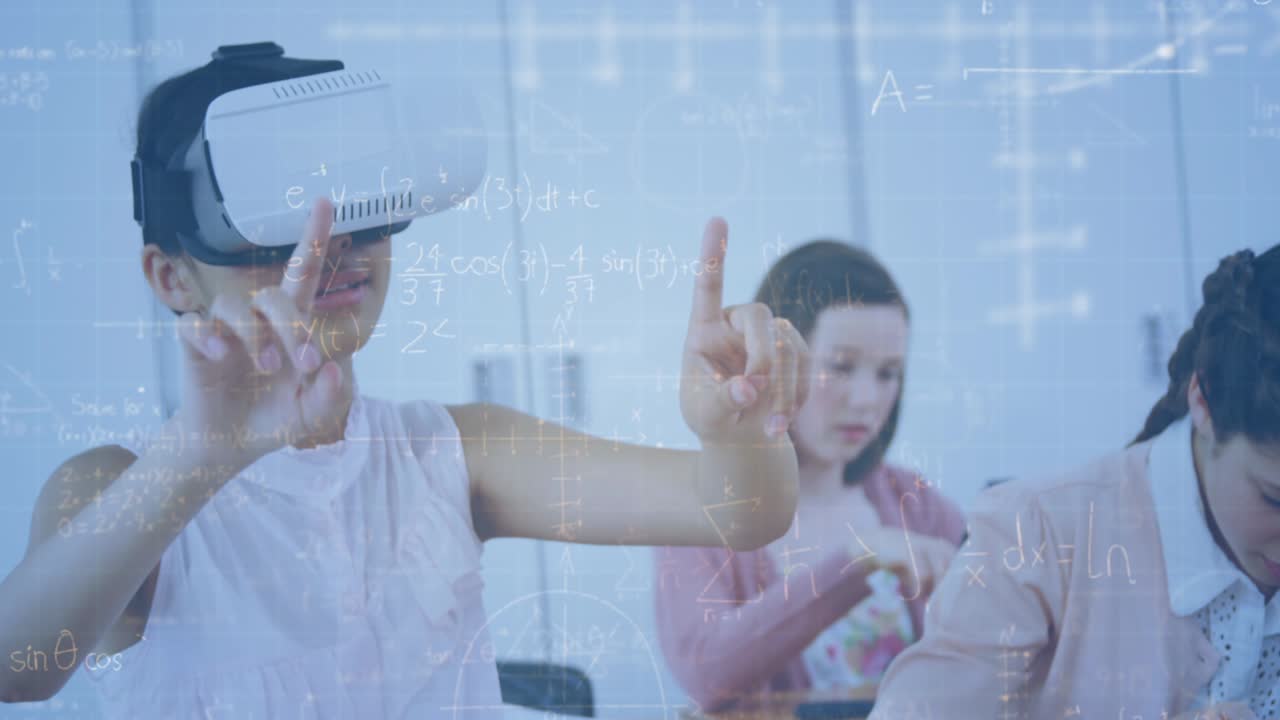 vr 헤드 ⁇ 을 사용하는 학교 학생들을 대상으로 수학 방정식의 애니메이션
