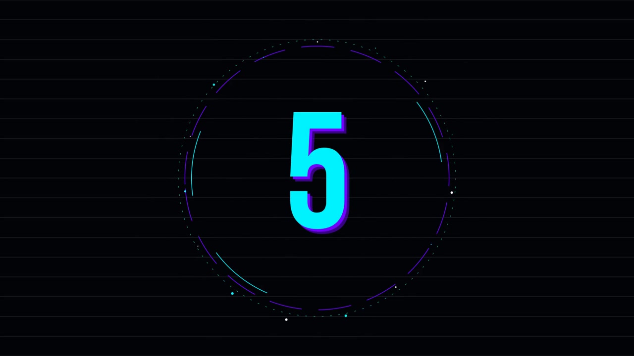 Timer digitale con grafica circolare rotante