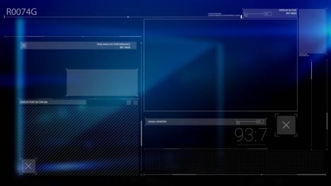 animation of digital computer interface screens scanning