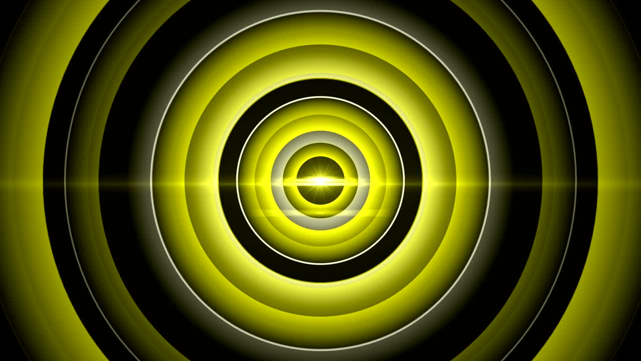 resumen del círculo amarillo, onda de radio (loopable) - video de stock