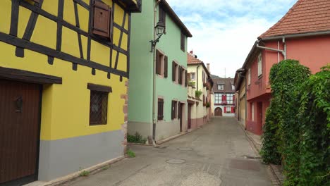 colourful half timbered houses of kientzheim in colmar region in autumn