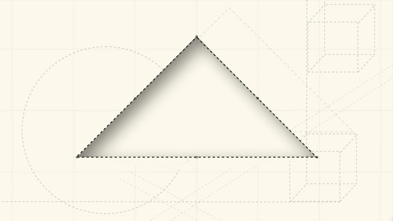 펜  ⁇ 으로 삼각형을 그리는 디지털로 생성된 비디오