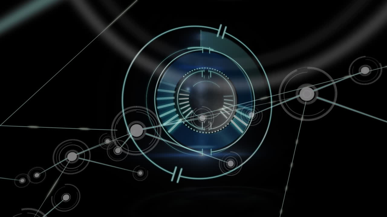 animación del escaneo del alcance y la red de conexiones