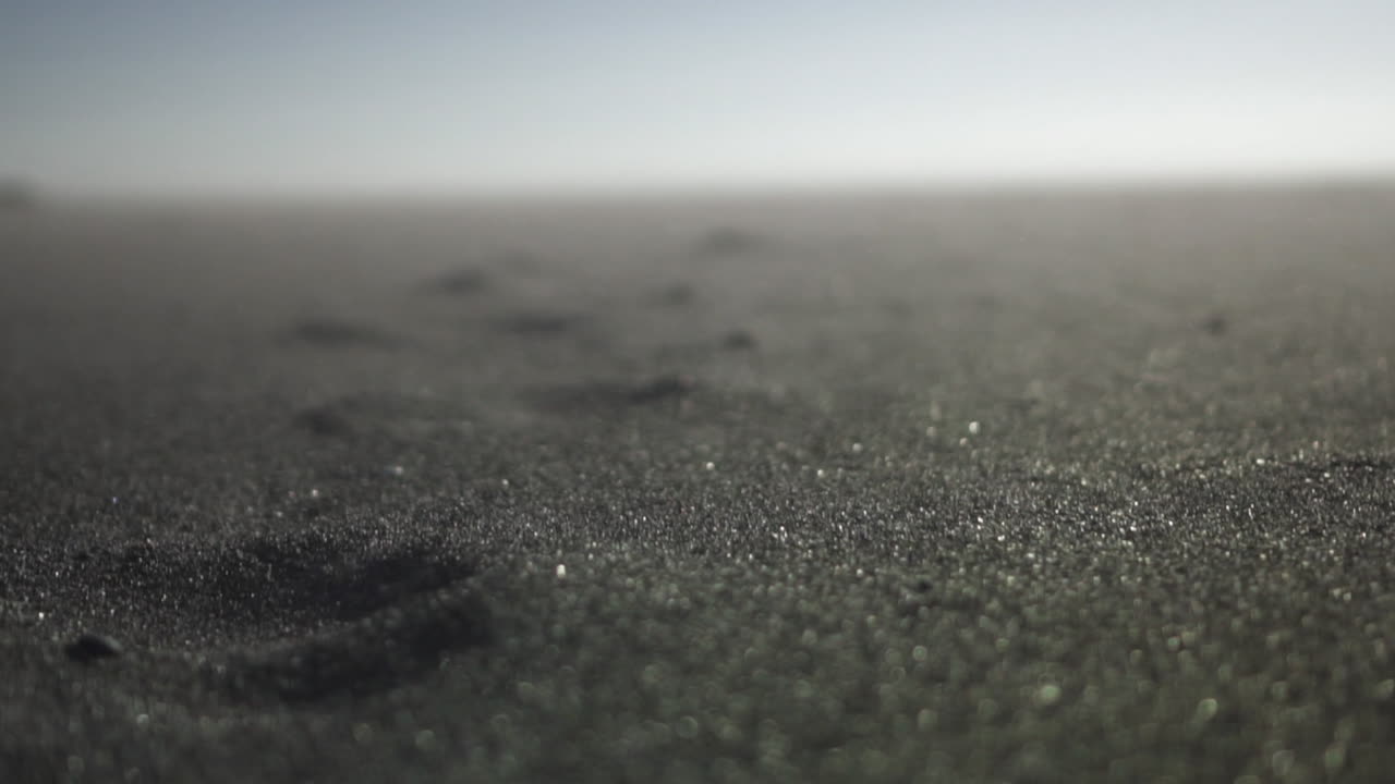 Close-up of sand going across the beach floor