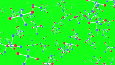 Abstract-atoms-molecules-flat-icon-on-green-screen