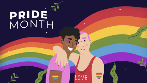 gráfico de movimiento del mes del orgullo dibujado a mano volante o cartel lgbt plano