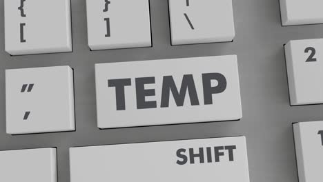 presión del botón de temperatura en el teclado