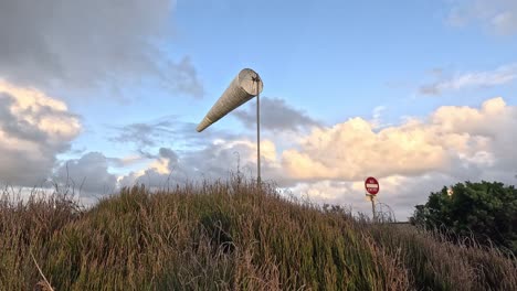 windsock blowing in the coastal breeze