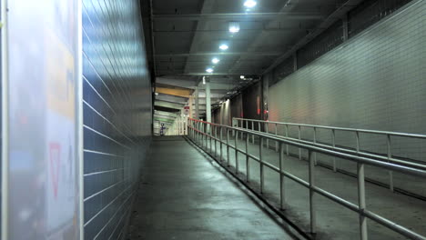 Nighttime-empty-entrance-to-bus-station