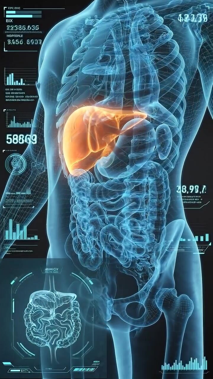 3D Medical Animation of Human Liver Anatomy and Diagnostic Scanning