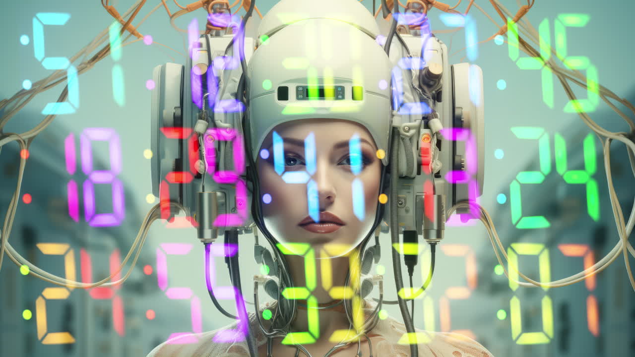 auriculares tecnológicos femeninos y auriculares vr de la era espacial hechos con ia