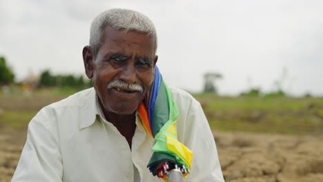 portrait of an elderly indian farmer
