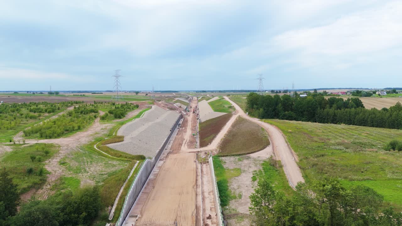Road Construction Project in Rural Landscape