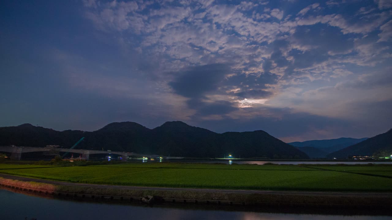 Night timelapse at a japanese countryside