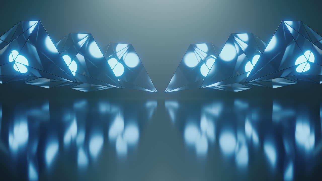 escena de niebla con geometría abstracta, renderización en 3d.