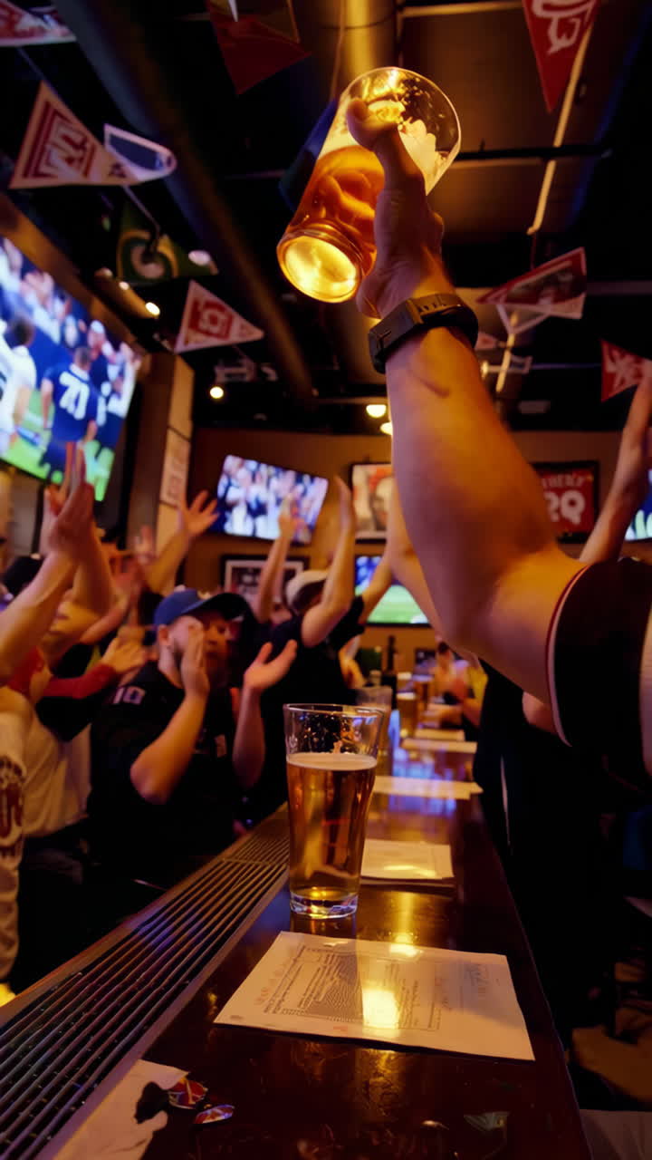 Sports Bar Filled with Enthusiastic Fans