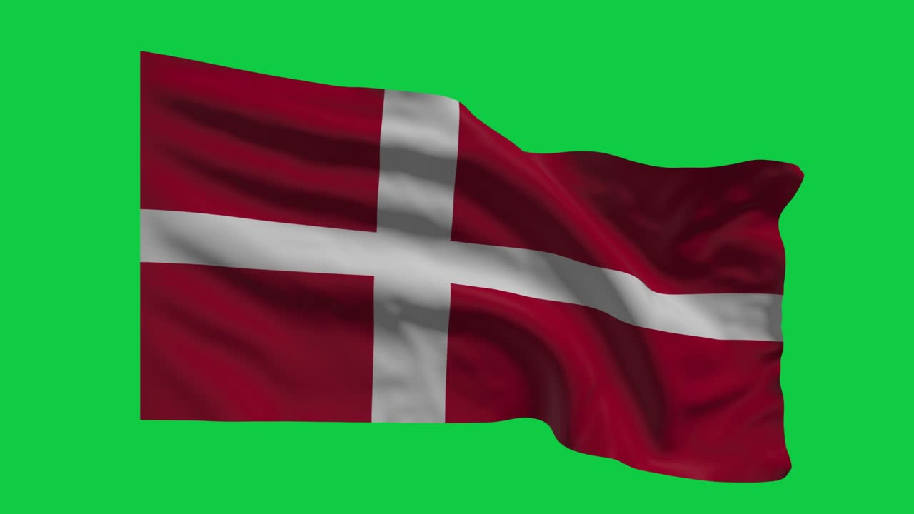 덴마크 발을 흔드는 애니메이션 (4k) 녹색 화면