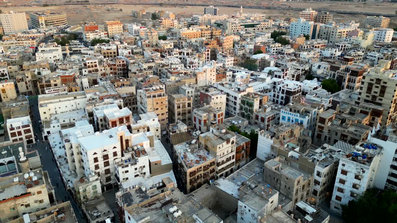 Vista aerea dell'area storica di Al-Balad della città di Gedda in Arabia Saudita.