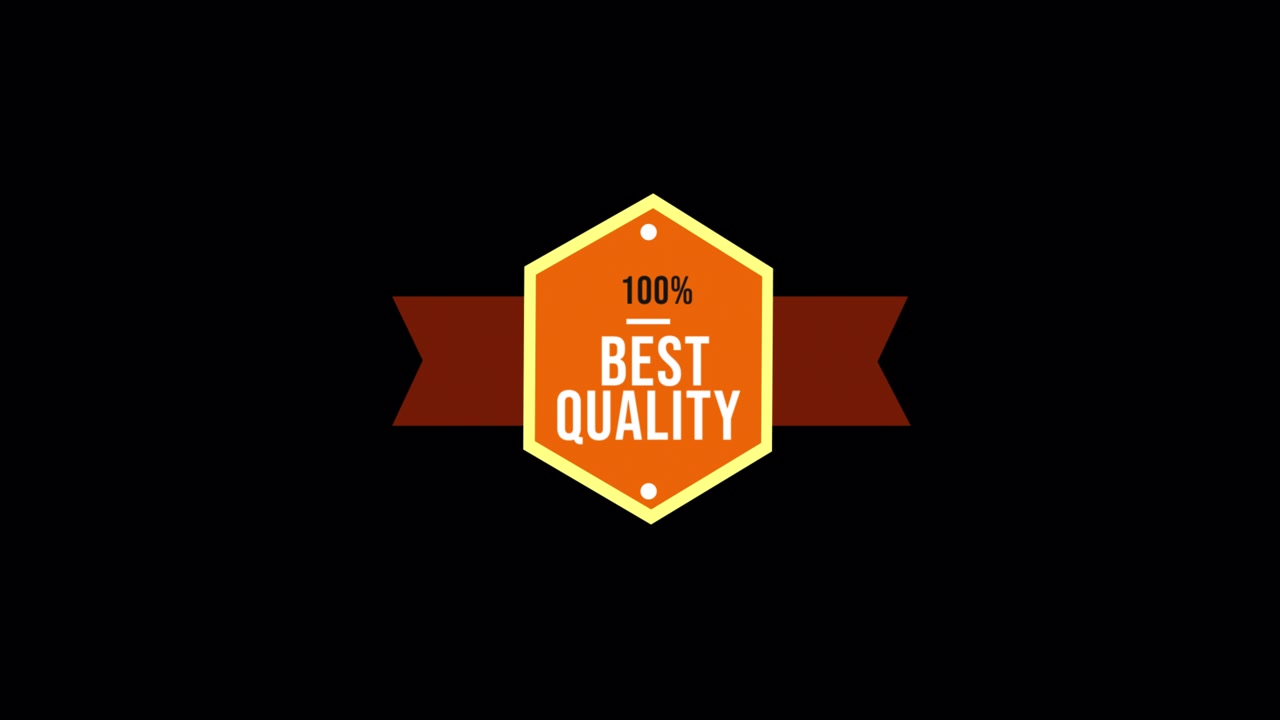Animated 100% Best Quality Badge with Ribbon