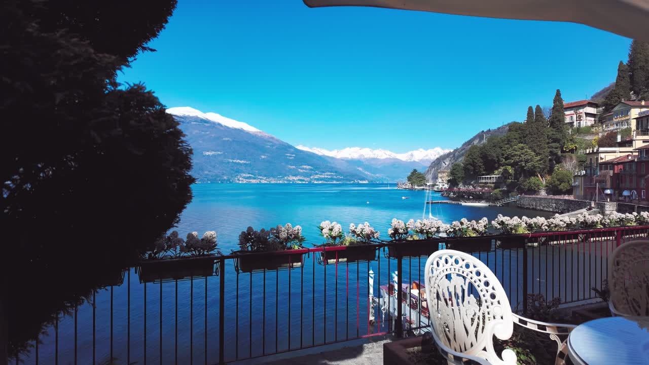 Daytime time lapse on the shore of Varenna, Lake Como, Italy