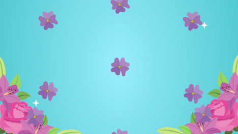 flores hermosas animación de patrón de jardín