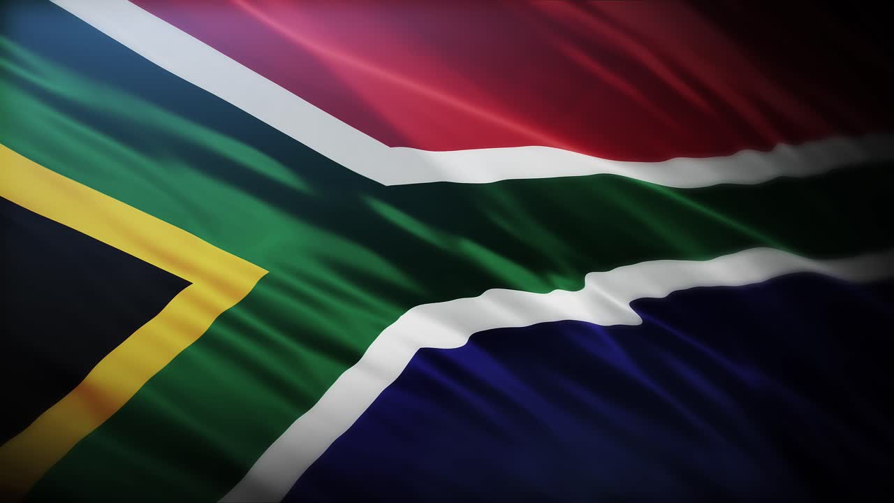 Sydafrikas flag, fuld skærm i 4K høj opløsning Republikken Sydafrikas flag 4K