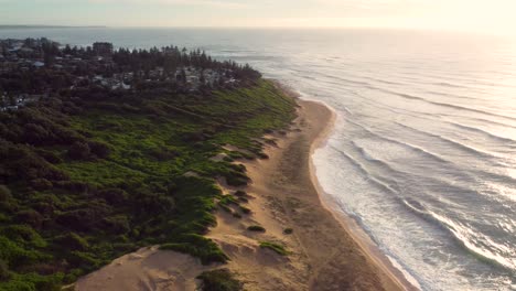 drone view pan shot over shelly beach ocean waves coast line nsw australia 3840x2160 4k