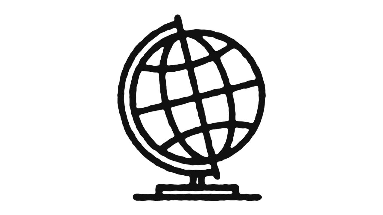 Desk Globe Icon Animation Footage & Alpha Channel