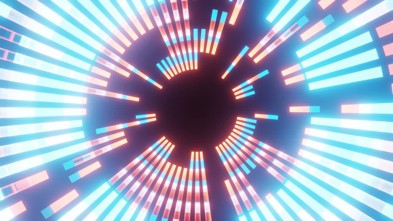 un ciclo di raggi di luce lampeggianti.