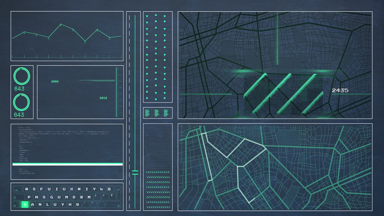 Composition of computer medical data processing on black background