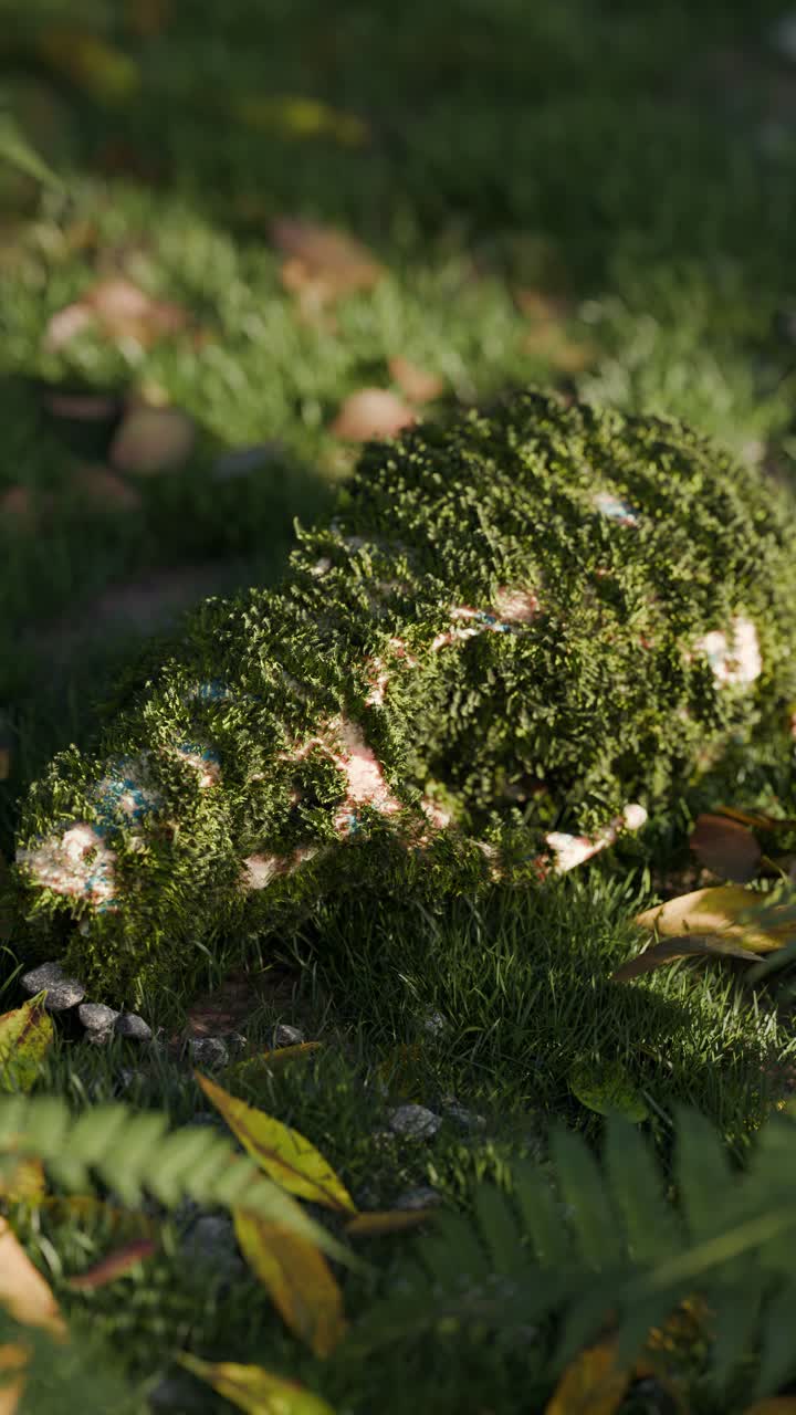 Moss-covered Skull on Grass