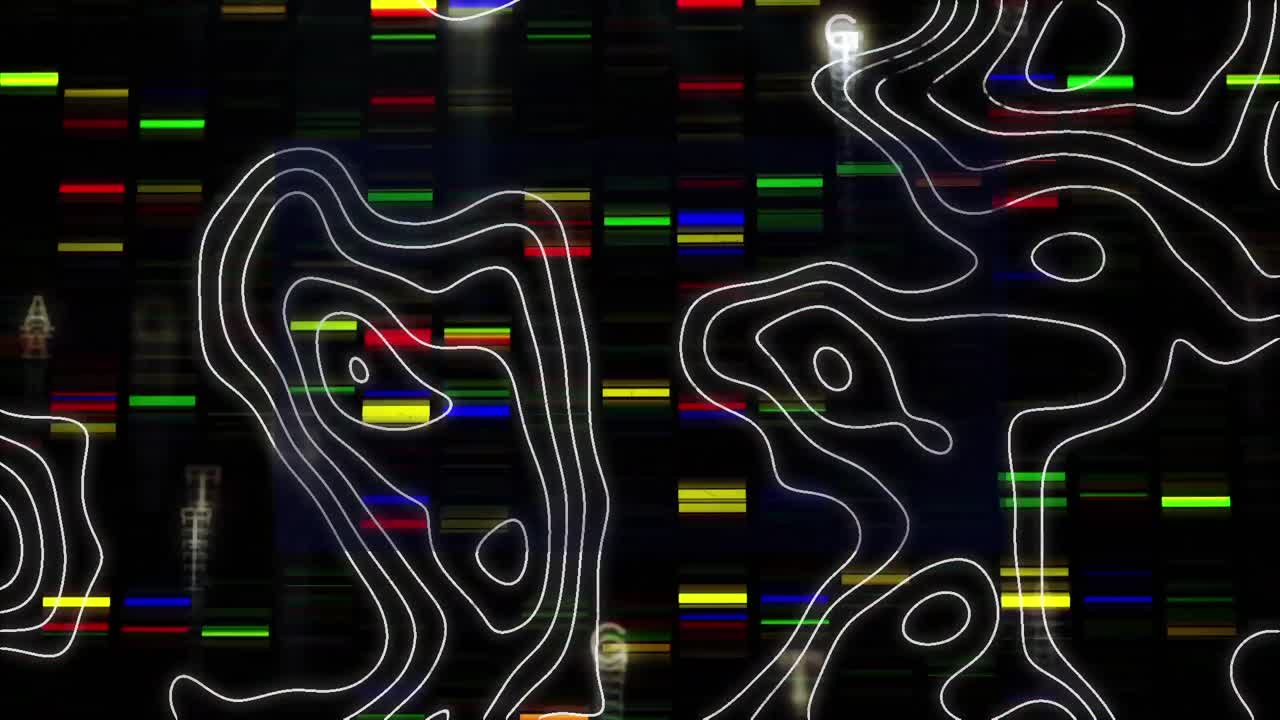 움직이는 열과 글자 위에  ⁇  선의 애니메이션