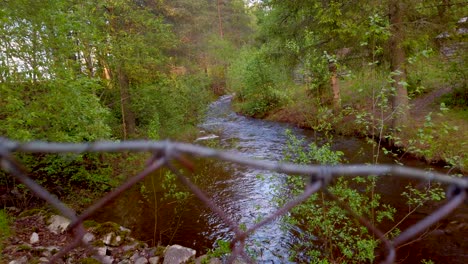 Curso-De-Agua-En-El-Bosque-En-El-Condado-De-Hedmark-En-Noruega