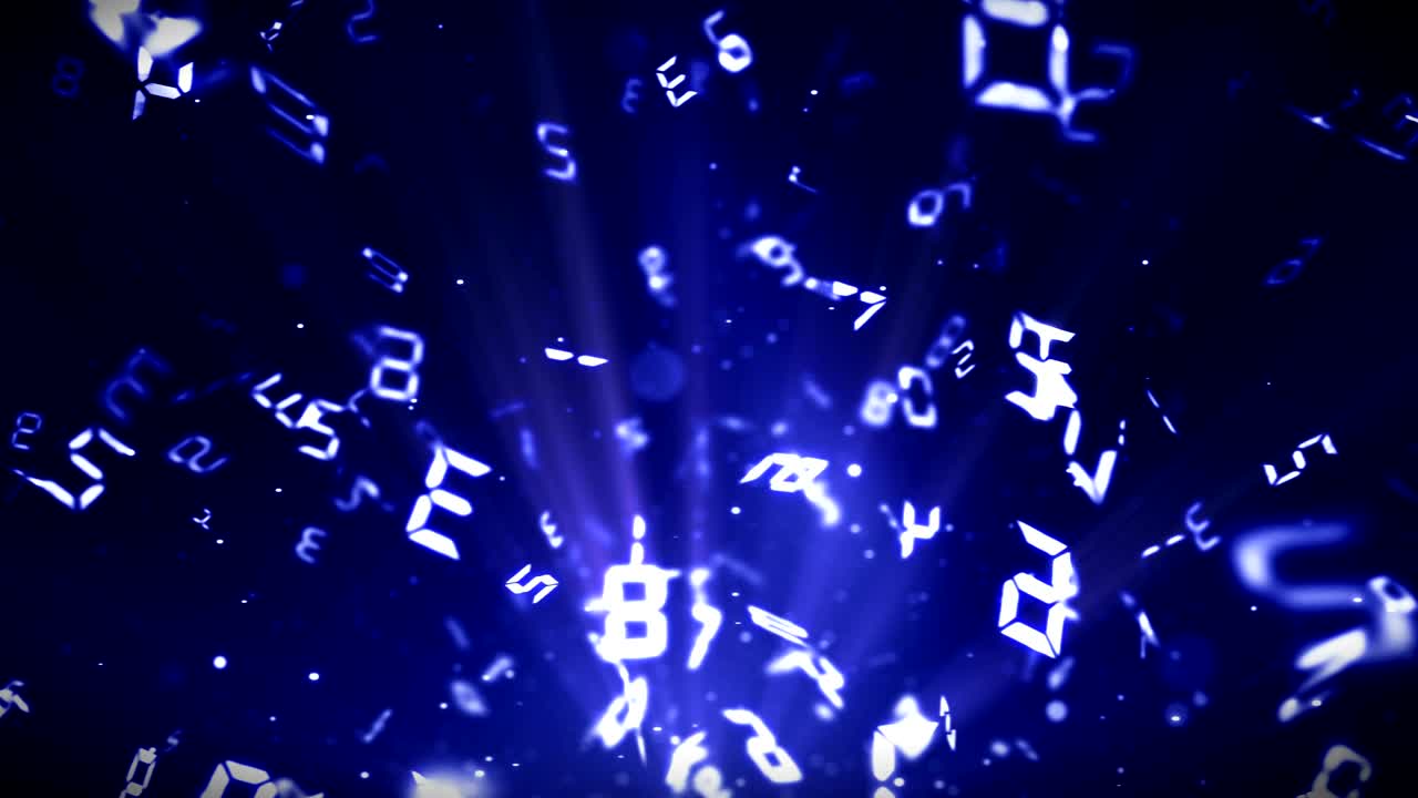 el giro de los números de fondo, animación cg, bucle