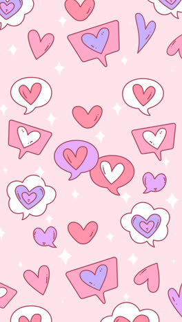 motion graphic of hand drawn conversation hearts illustration