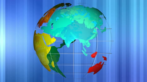 animación de un globo giratorio sobre un fondo digital